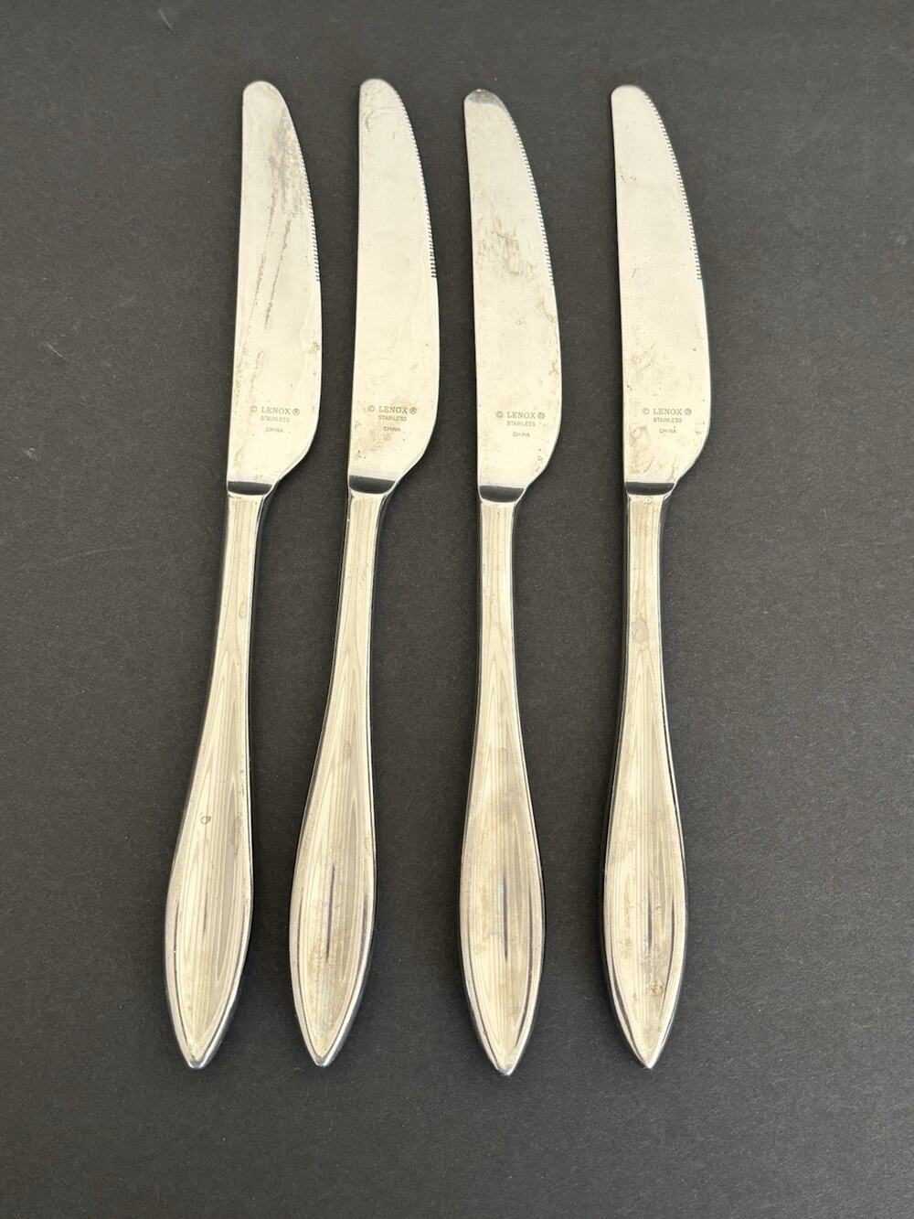 LENOX Stainless Steel 4 Piece Lot Butter Knives Knife